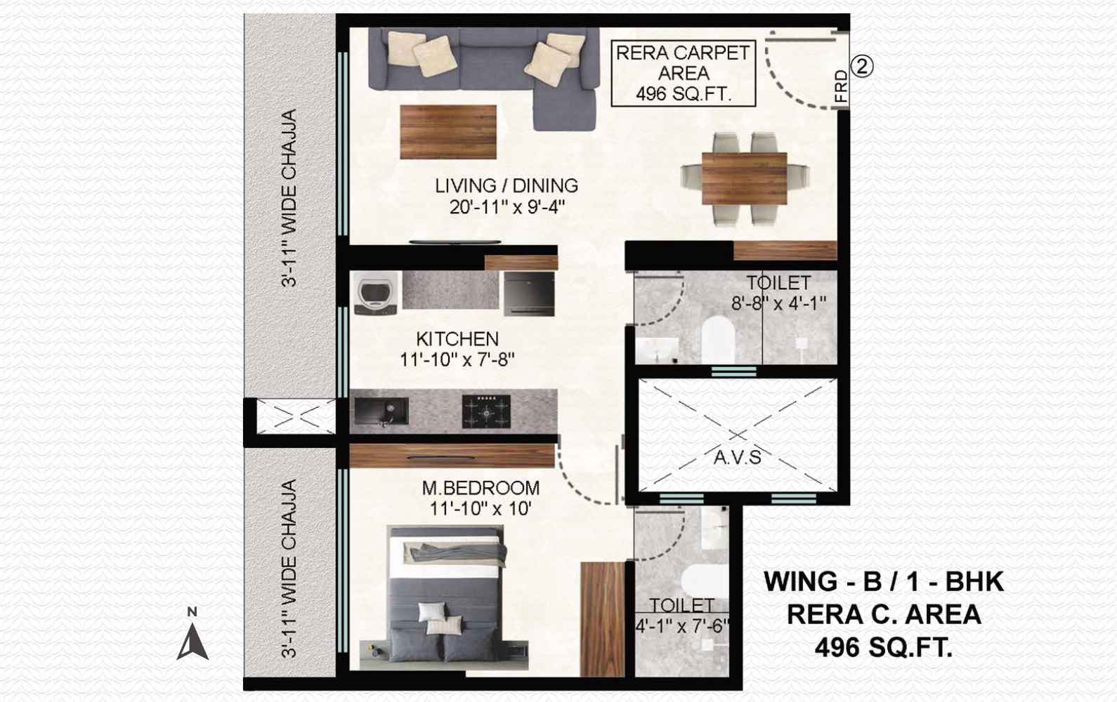 Shreeji-Green-Origin-Floor-Plan-1-BHK-496-sqft