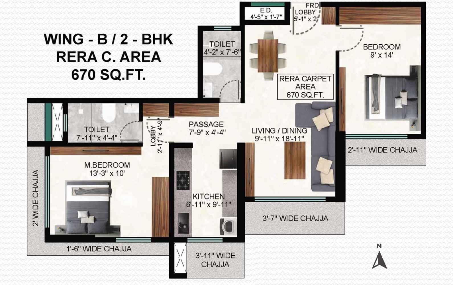 Shreeji-Green-Origin-Floor-Plan-2-BHK-670-sqft